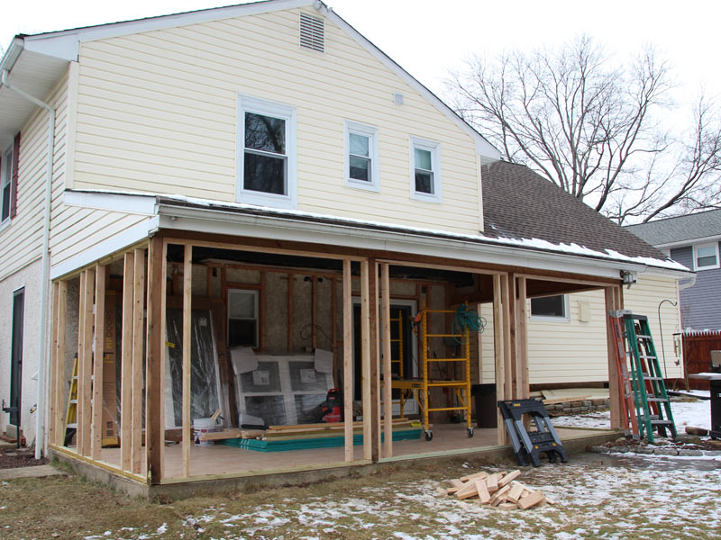 Sunroom new framing Sunroom new framing